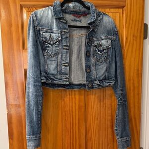 Guess Blue Cropped Jean Jacket